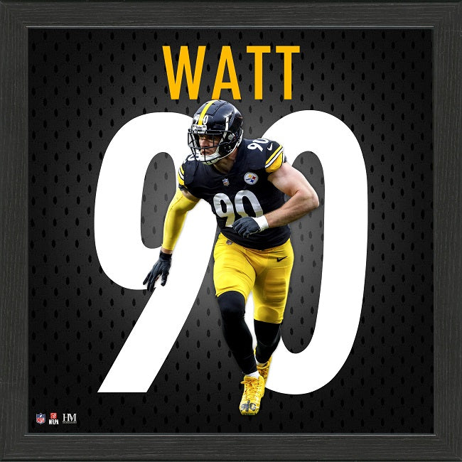 TJ Watt Jersey Number Frame 90 Pittsburgh Steelers Highland Mint tj-watt-jersey-number-frame-90-pittsburgh-steelers-highland-mint