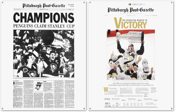 1991 and 2009 Stanley Cup Nostalgic Tin Signs (Set of 2) | Pittsburgh Penguins
