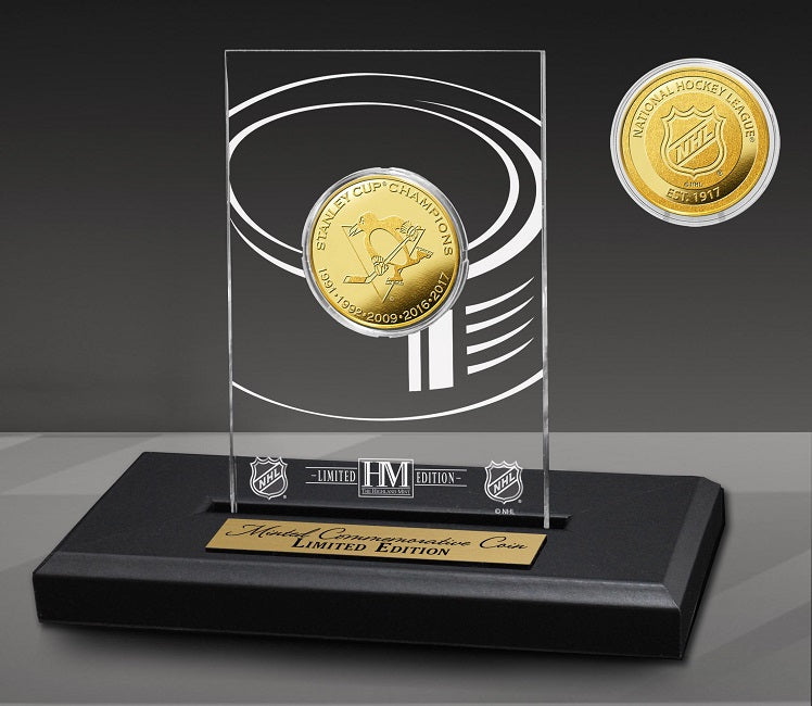 Pittsburgh Penguins 5-Time Champions Acrylic Gold Coin | Highland