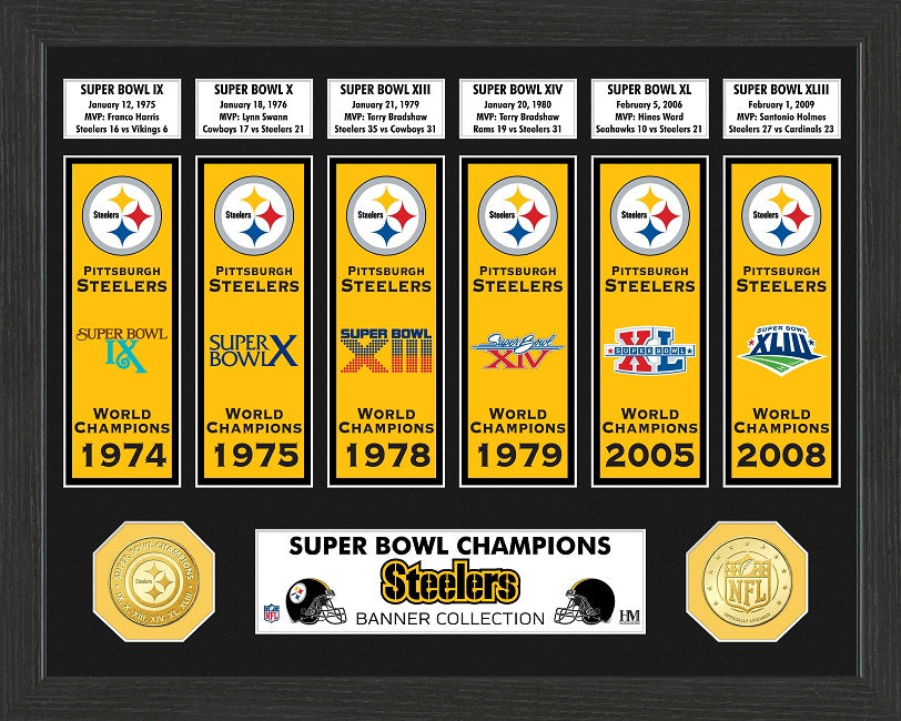 Pittsburgh Steelers Super Bowl Banner Collection and Two Bronze Coins – PG  Store
