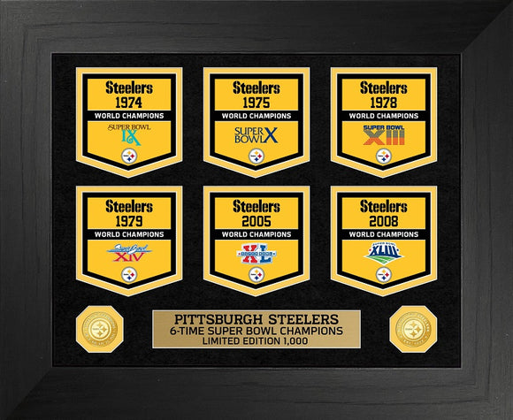 Pittsburgh Steelers Bronze Coin Deluxe Banner Collection