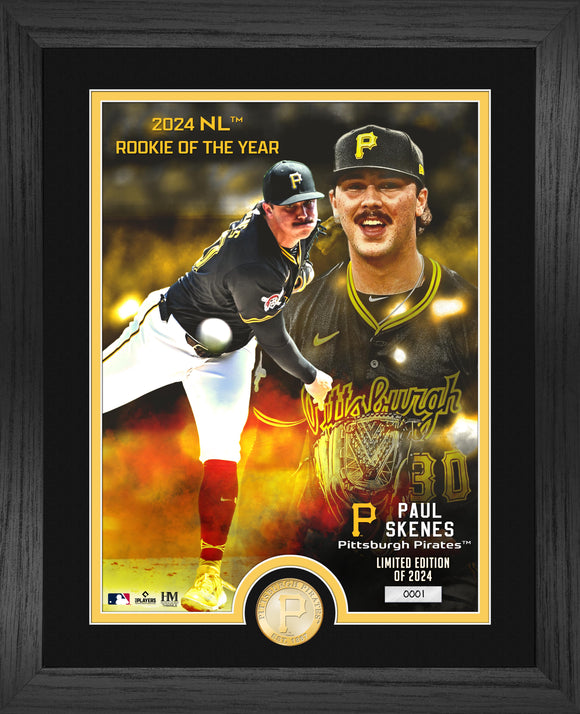 Paul Skenes Pittsburgh Pirates Limited Edition of 2024 NL Rookie of the Year Highland Mint Photo Mint Frame Paul Skenes Pitching Photo