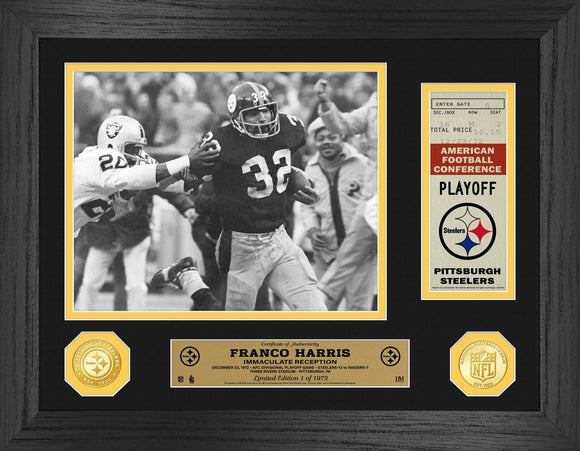 Franco Harris Immaculate Reception 50th Anniversary Ticket Photo Mint – PG  Store