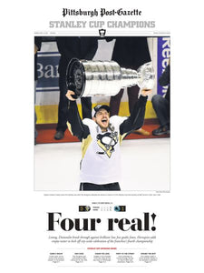 2016 Stanley Cup Sidney Crosby Post-Gazette Front Page Poster | Pittsburgh Penguins