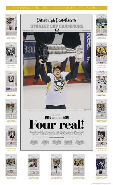 2016 Stanley Cup Champions Post-Gazette Front Pages Poster | Pittsburgh Penguins