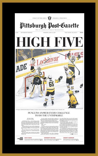 2017 Stanley Cup Post-Gazette Front Page Plaque | 