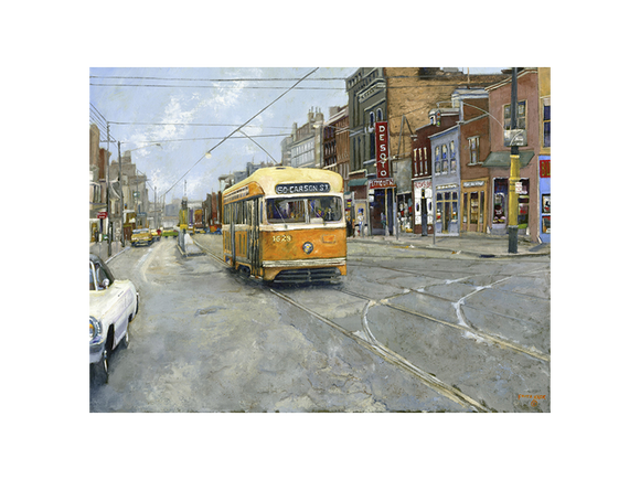 #50 Trolley at South 18th and Carson - 1965 | Fritz Keck