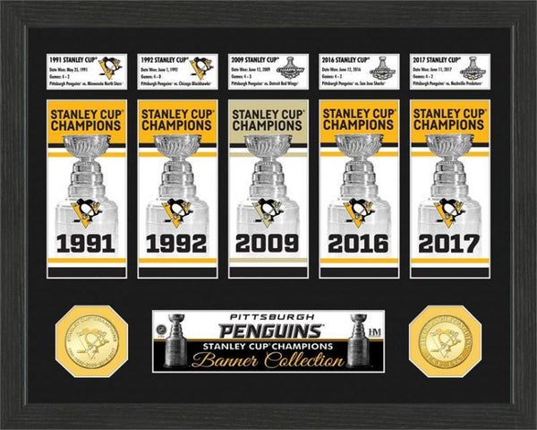 24 Inch Pittsburgh Penguins Stanley Cup Champion Banners. Set of All 5 Stanley  Cup Banners 
