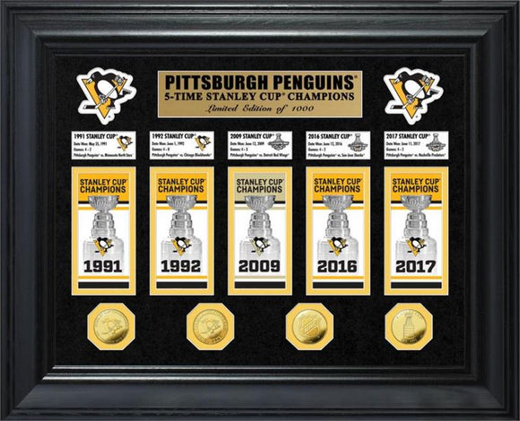 Pittsburgh Penguins Stanley Cup Champions Banners Set of 5 
