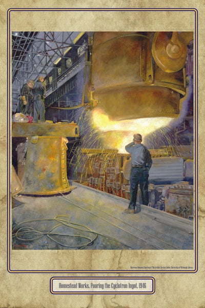 Homestead Works, Pouring the Cyclotron Ingot - 1946 (Poster) | Fritz Keck