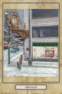 Kaufmann's Clock - 1952 (Poster) | Fritz Keck
