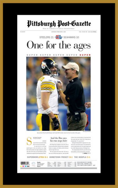 Super Bowl XL Front Page Plaque | Pittsburgh Steelers